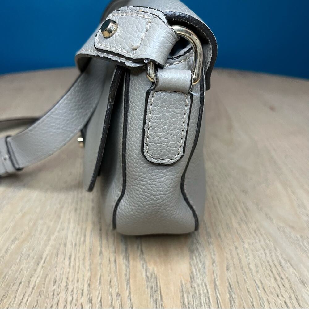 Furla Jo Gray Pebbled Leather Crossbody Micro Mini Bag - Picture 5 of 9